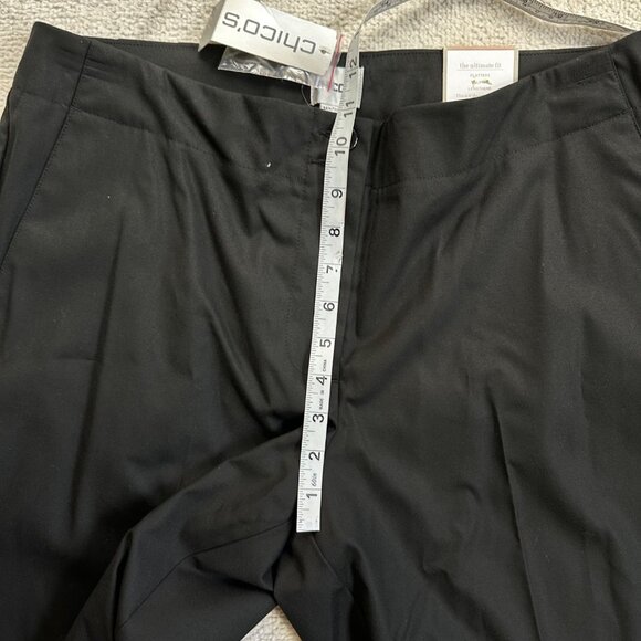 NWT Chico's the Ultimate Fit Slimming Black Wide Leg Front Pleat Pant (L/12) - Picture 6 of 7